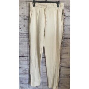 Guess womens size Large off white pull on sweatpants zipper